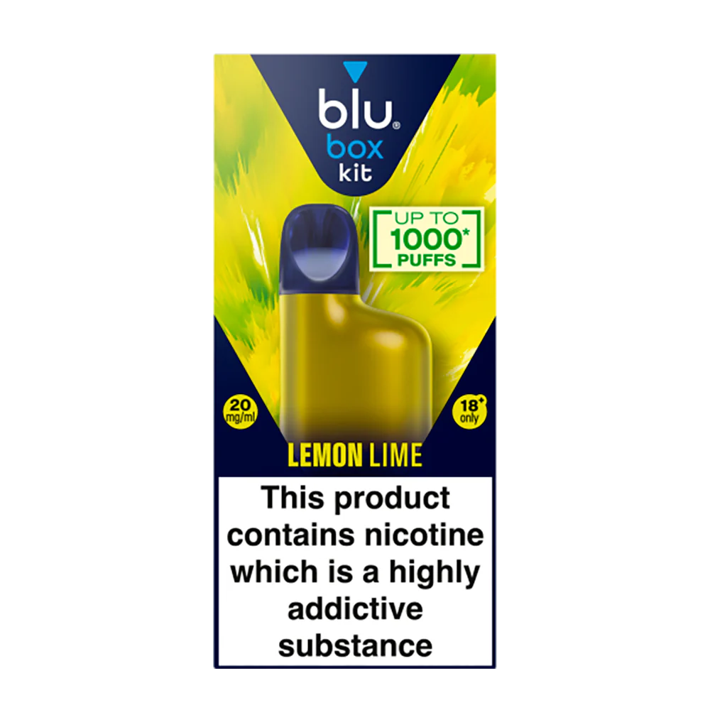 blu box kit Recharchable Device + Lemon Lime Vape Pod 2ml 20mg/ml Nicotine