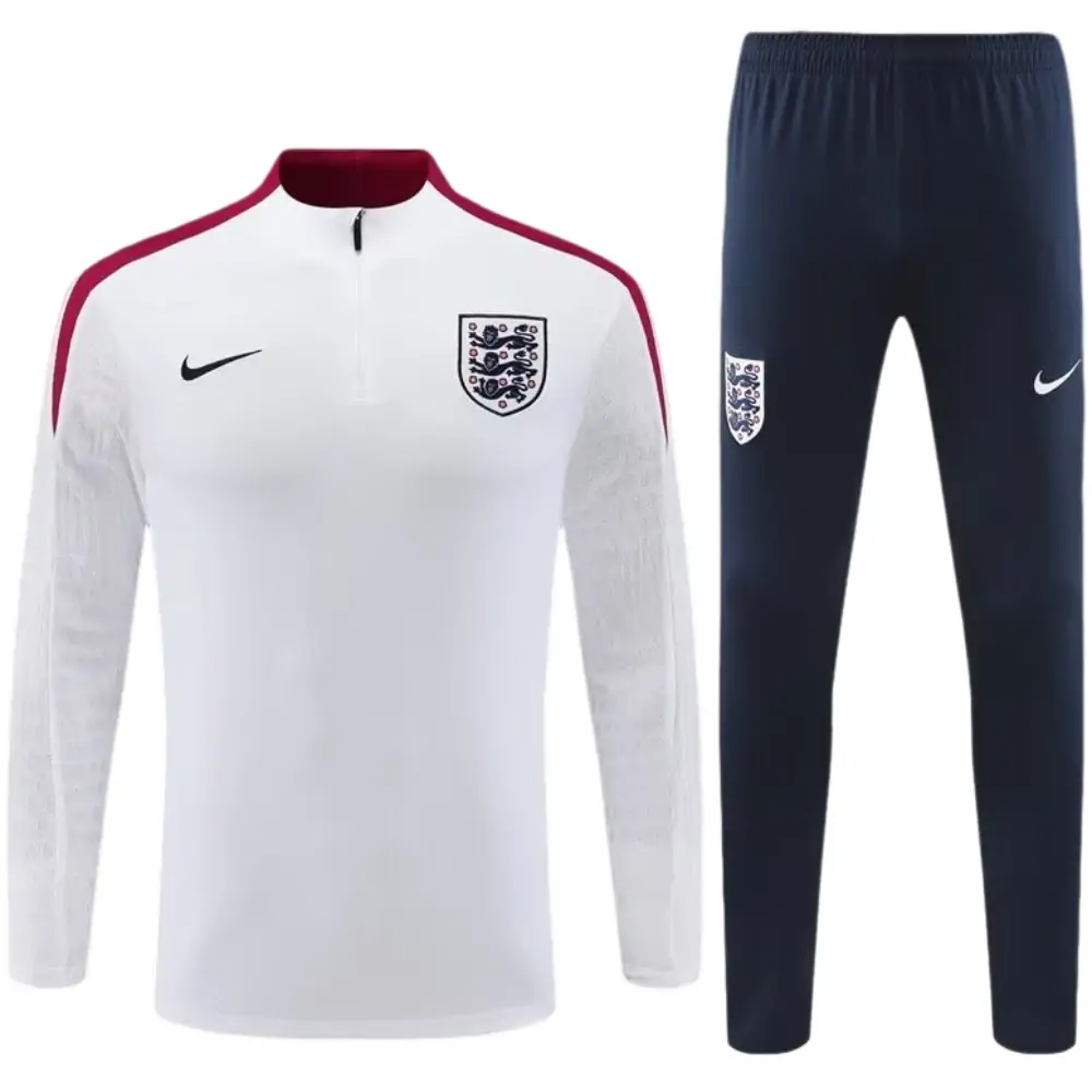 2024/25 England white half-pull training uniform 1:1 Thai quality