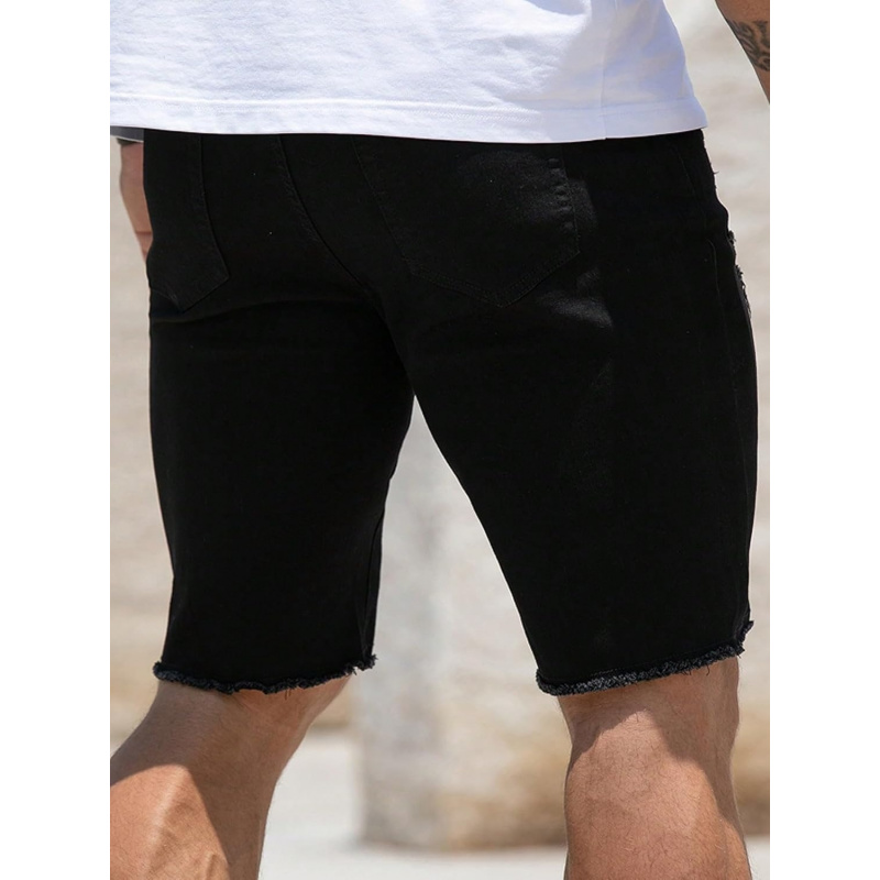Men's Ripped Distressed Raw Trim