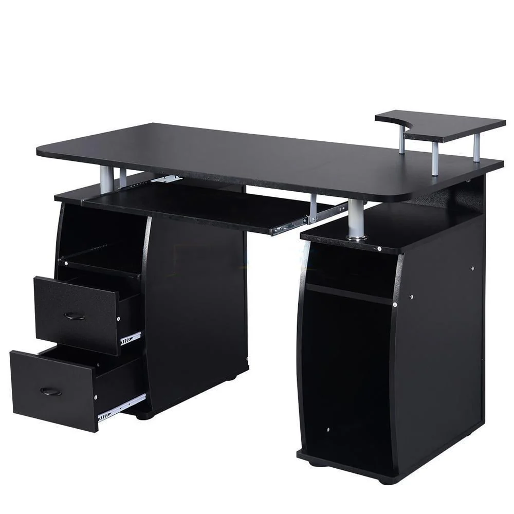 Ktaxon Black Home Office Computer PC Desk Table Work Station,Office Home Raised Monitor & Printer Shelf Furniture