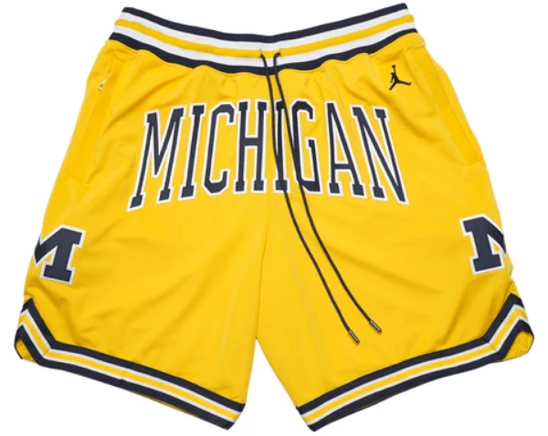 University of Michigan JUST DON yellow retro dense embroidery pocket pants