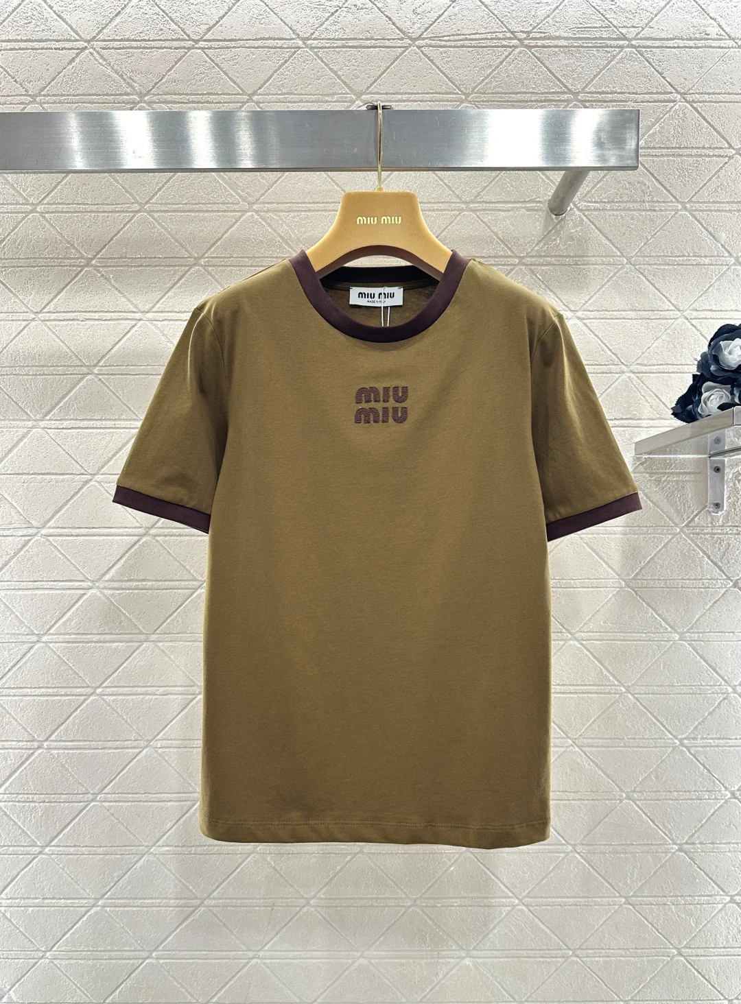 26NEW Color Block Crew Neck Letter Logo Short-Sleeve T-Shirt