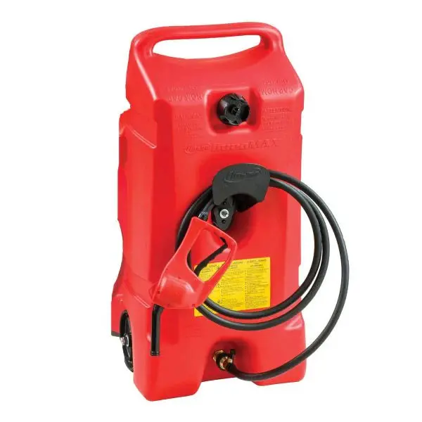 14-Gallon Portable Gas Fuel Tank with Integrated Pump – 2-Pack. Red Safety-Color Design