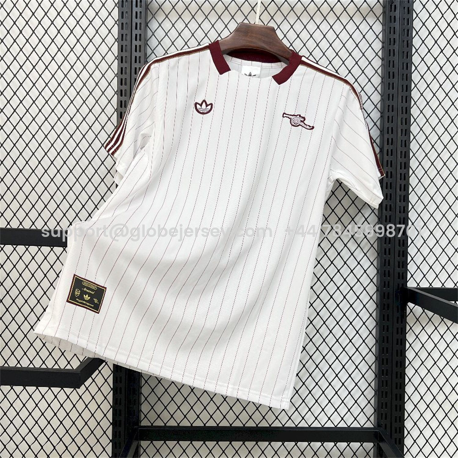 Arsenal 25-26 Trefoil Red Lines White Travel Jersey - Fans Version