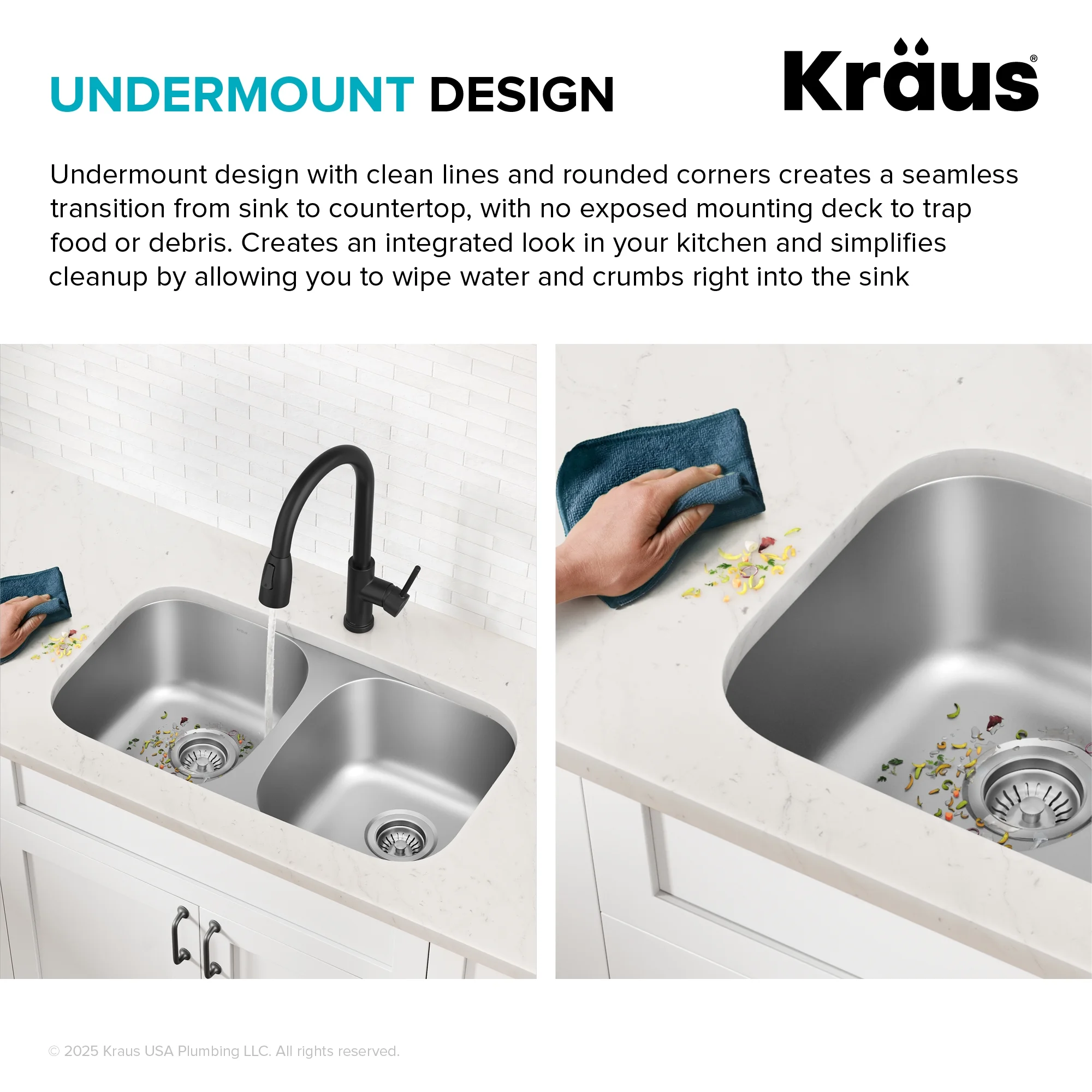 KRAUS Premier 32�� Undermount 50/50 Double Bowl 18-Gauge Stainless Steel Kitchen Sink