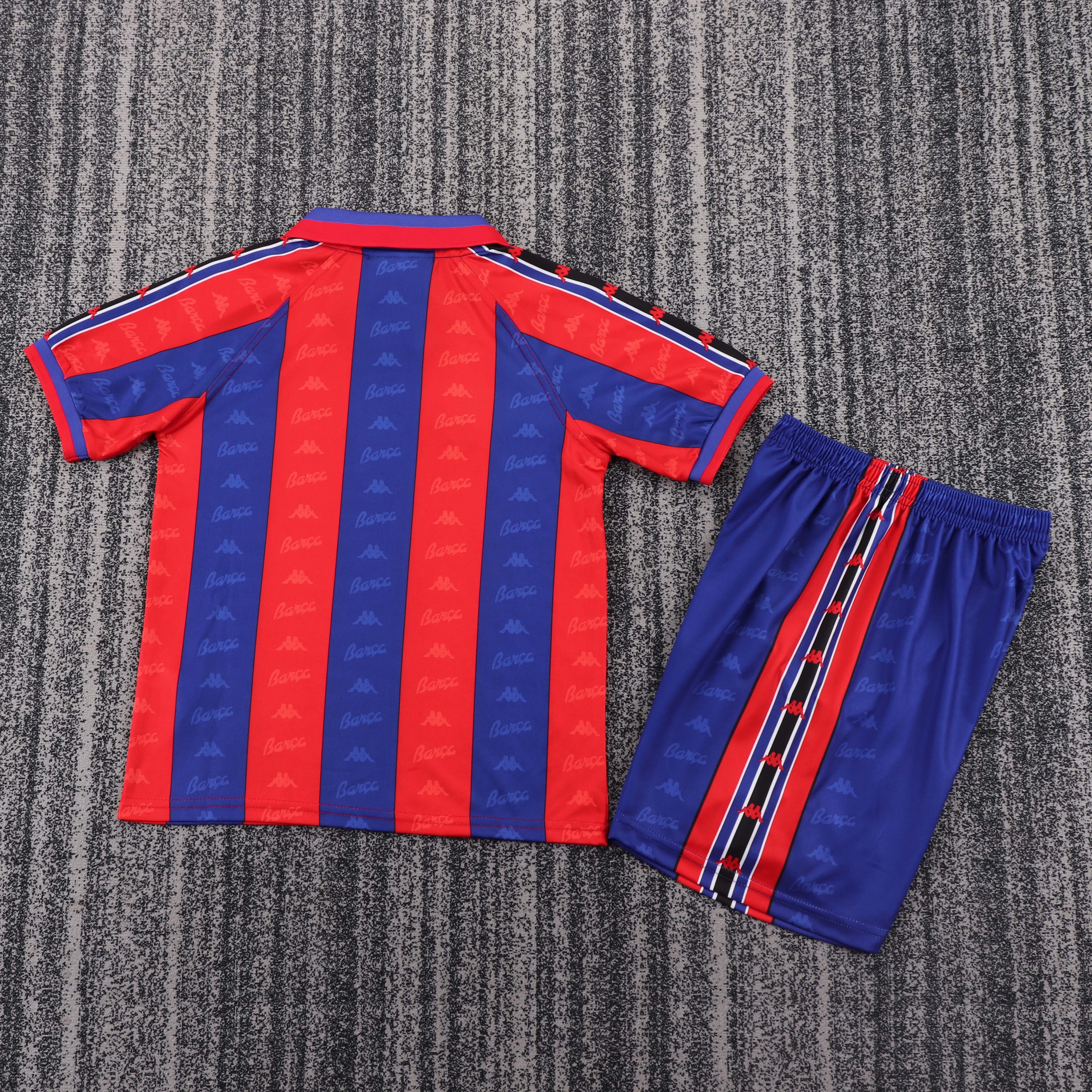1996-97 Barcelona Home Retro Children's Jersey Set - Fans Edition
