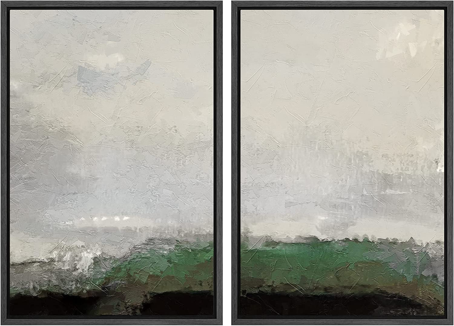 IDEA4WALL Framed Canvas Print Wall Art Set of 2 Watercolor Pastel Duotone Tan Landscape Abstract Modern Art Multicolor Contemporary Artwork for Bedroom, Office - 16