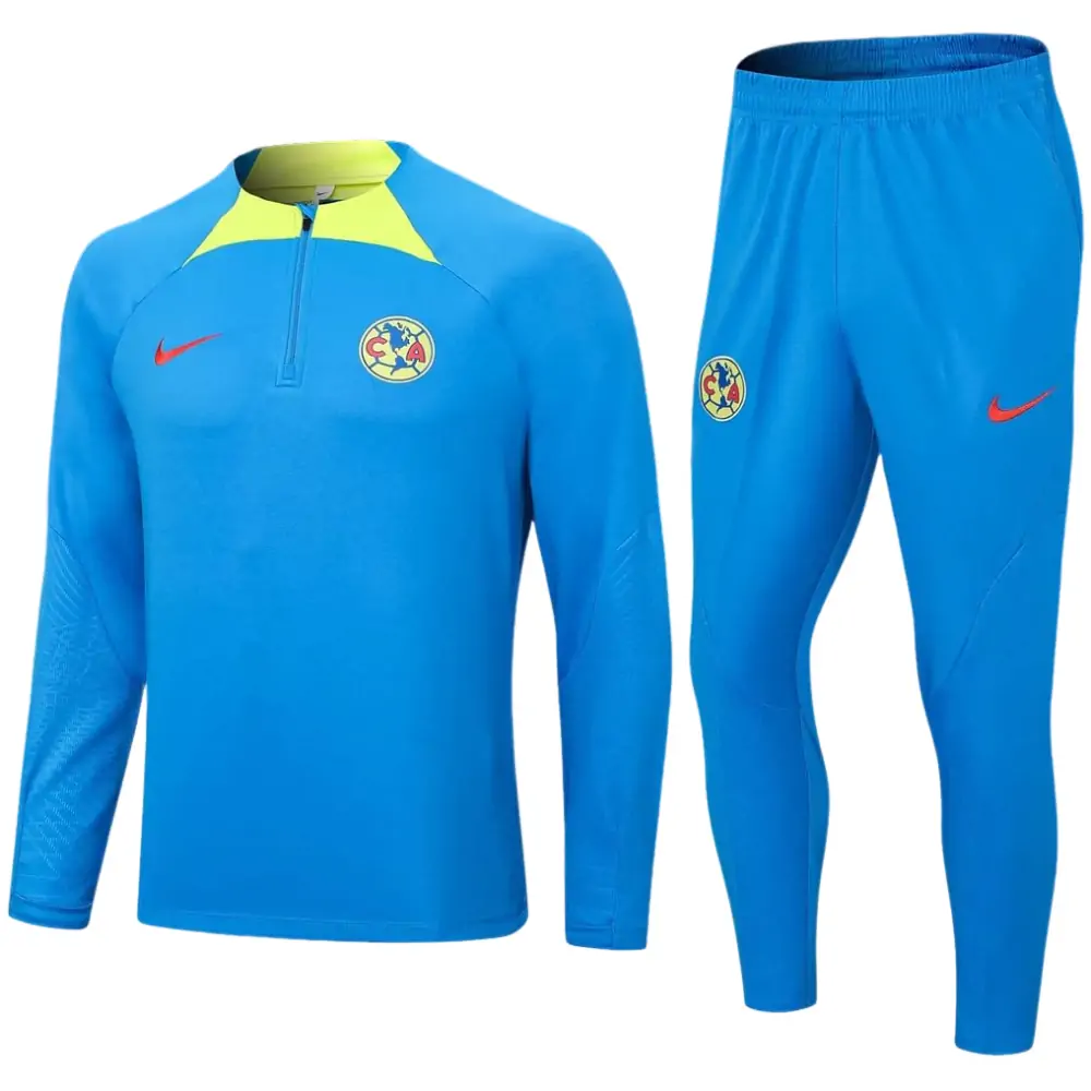 2023/2024 América Half-Pull Training Suit Blue Football Shirt 1:1 Thai Quality