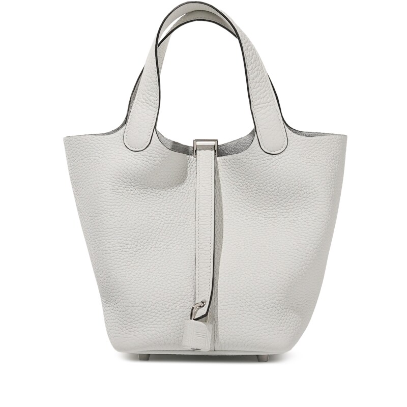 New White Clemence Picotin Lock 18 Palladium Hardware