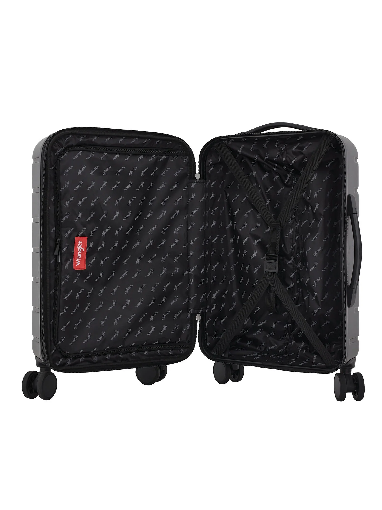 Wrangler 4-Piece 8-Wheel Expandable Hard Side Trunk-Style Luggage Set - Black