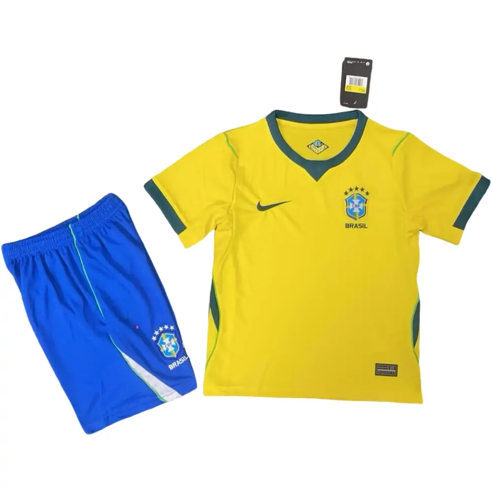 2026 World Cup Brazil Home Jersey Children's Set - Fans Edition