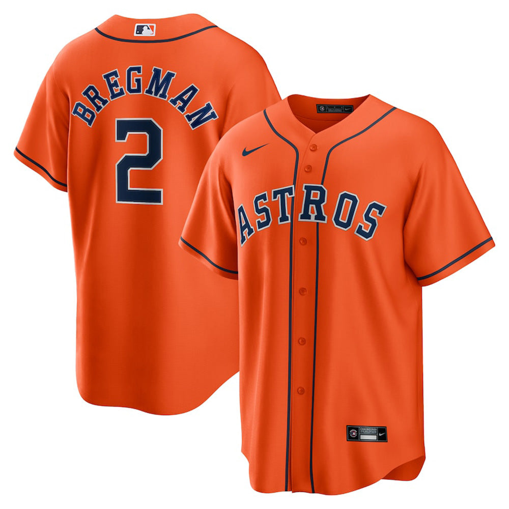 Men's Houston Astros Alex Bregman Alternate Player Name Jersey - Orange