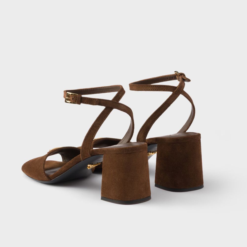 Prada Suede Sandals Cocoa Brown 65 mm