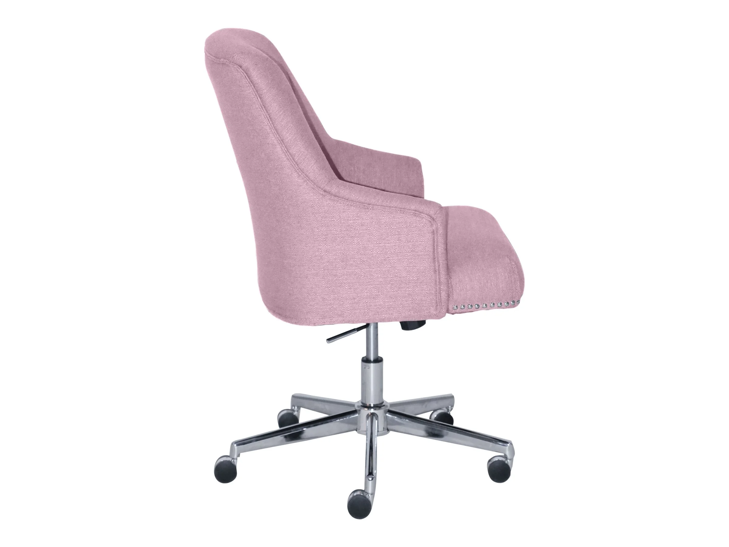 Serta Leighton Home Office Desk Chair Chrome Nailheads Twill Fabric Lilac Purple