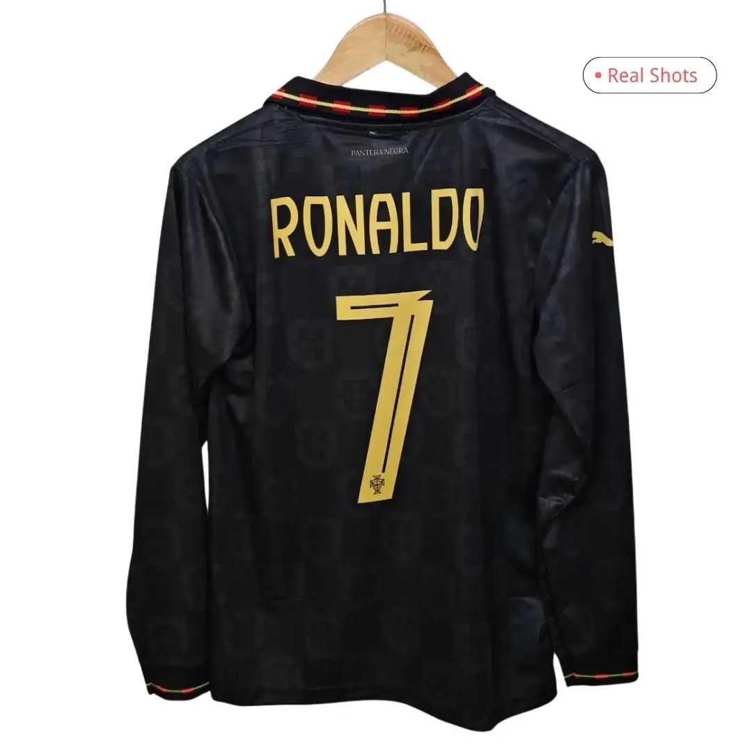 Ronaldo #7 Portugal 2026 Pantera Negra Long Sleeve Football Jersey