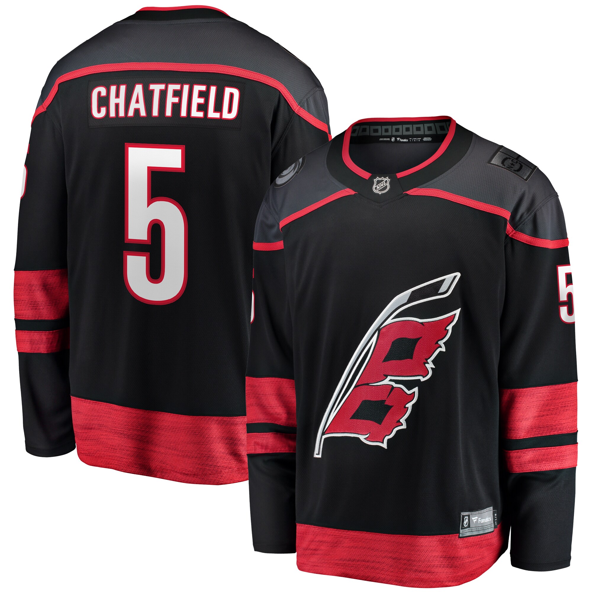 Jalen Chatfield Carolina Hurricanes Fanatics Home Premier Breakaway   Jersey – Black