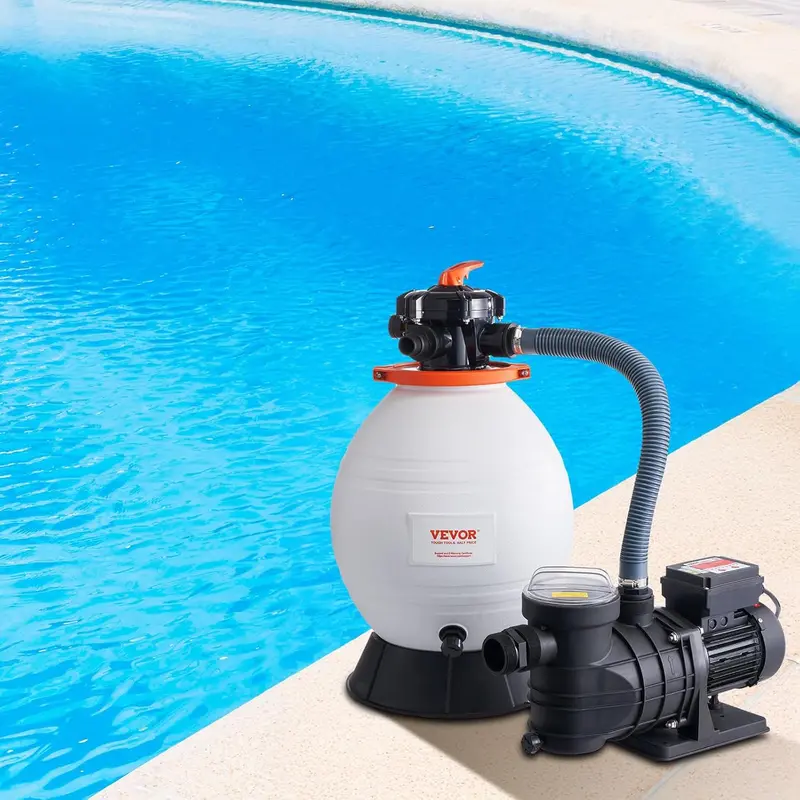 16-Inch Sand Filter Pump System – 1 HP. 3500 L/min Pool Filtration Kit with 6-Way Valve