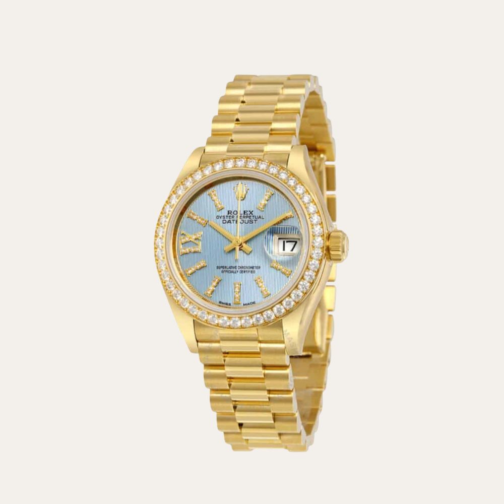 Rolex Lady Datejust 28 Cornflower Blue Dial Gold 18K 28Mm 279138Blsrdp