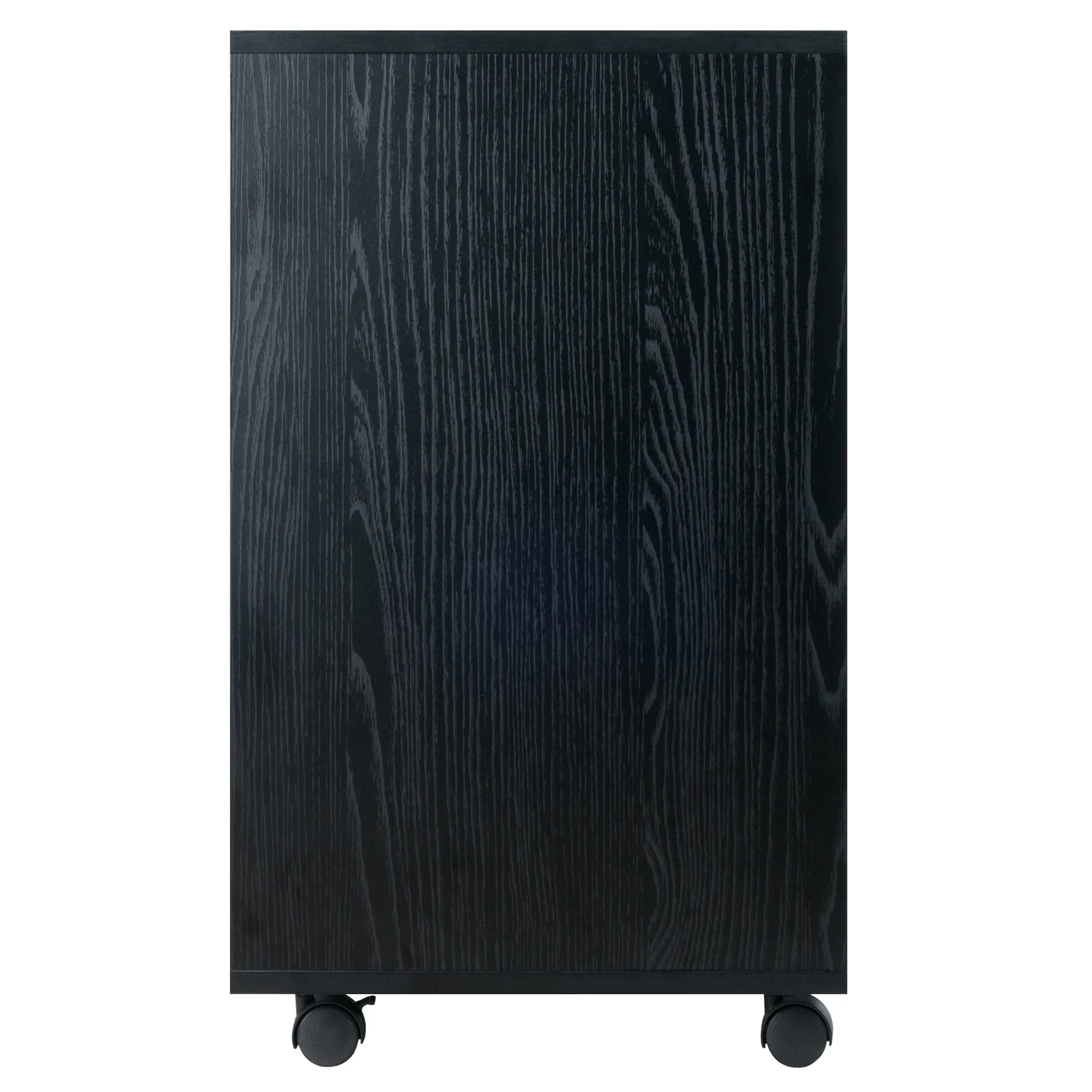Winsome Wood Halifax 2-Section Mobile Storage Cabinet, Black Finish