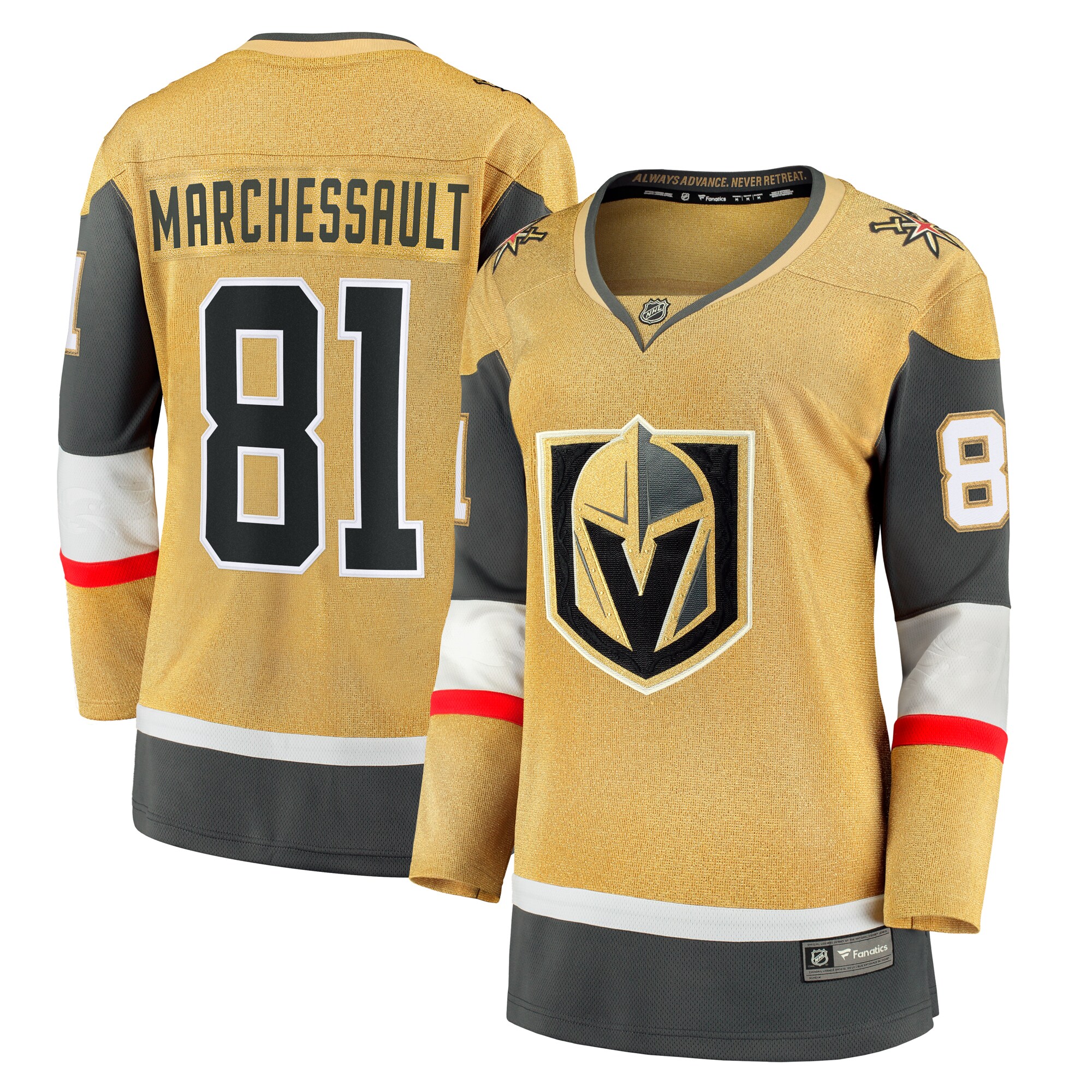 Jonathan Marchessault Vegas Golden Knights Women’s Fanatics Home Breakaway Jersey – Gold