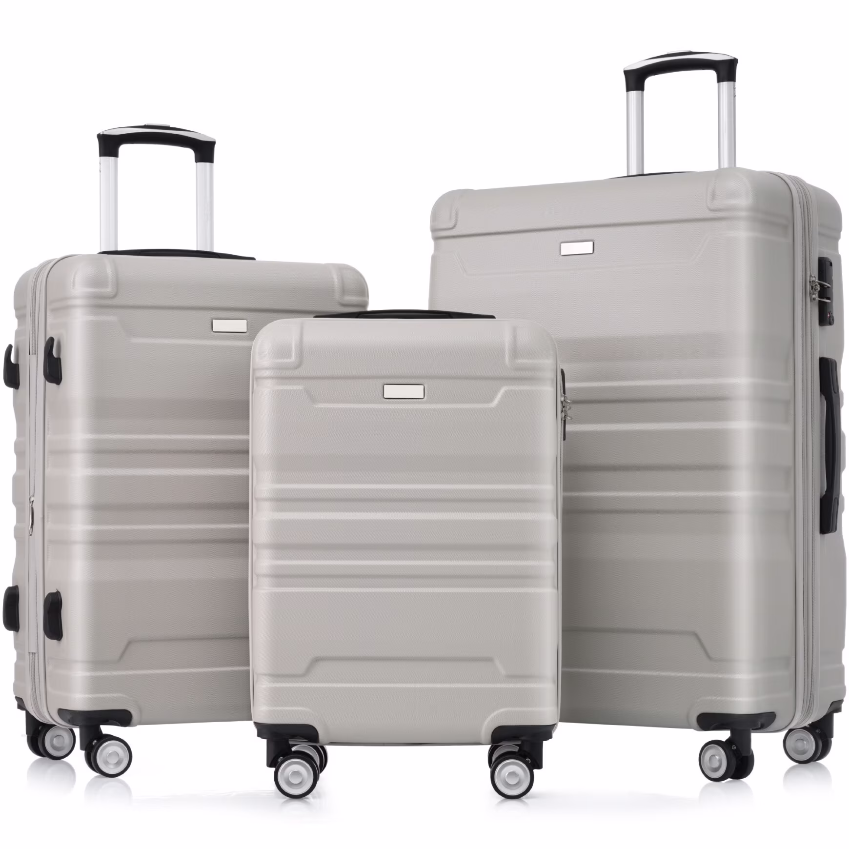 Luggage Sets New Model Expandable ABS Hardshell 3pcs Clearance Luggage Hardside Lightweight Durable Suitcase sets Spinner Wheels Suitcase with TSA Lock 20''24''28''(blue and brown)
