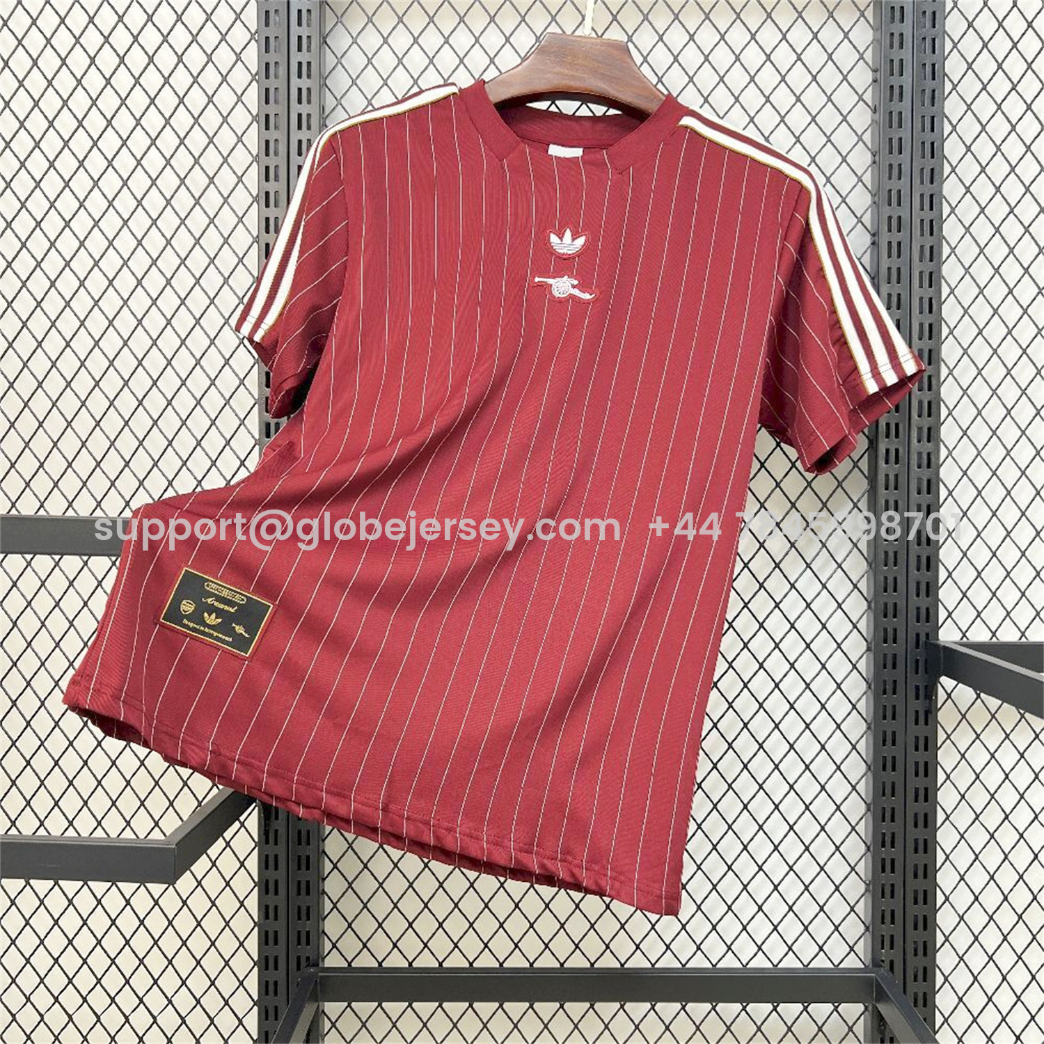 Arsenal 25-26 Trefoil White Lines Red Travel Jersey - Fans Version