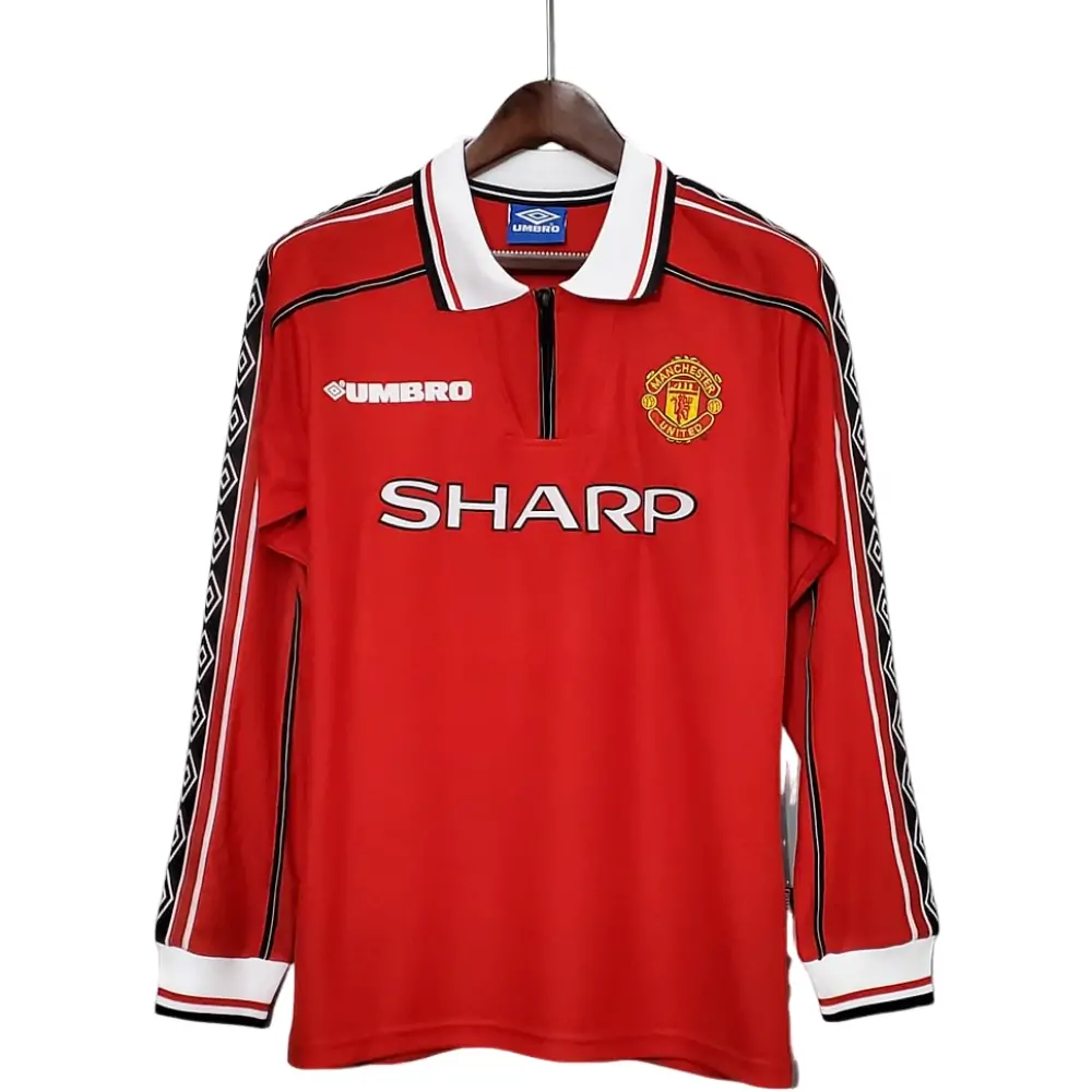 1998/99 Manchester United Home Long Sleeve Retro Jersey 1:1 Thai Quality - Fans Edition