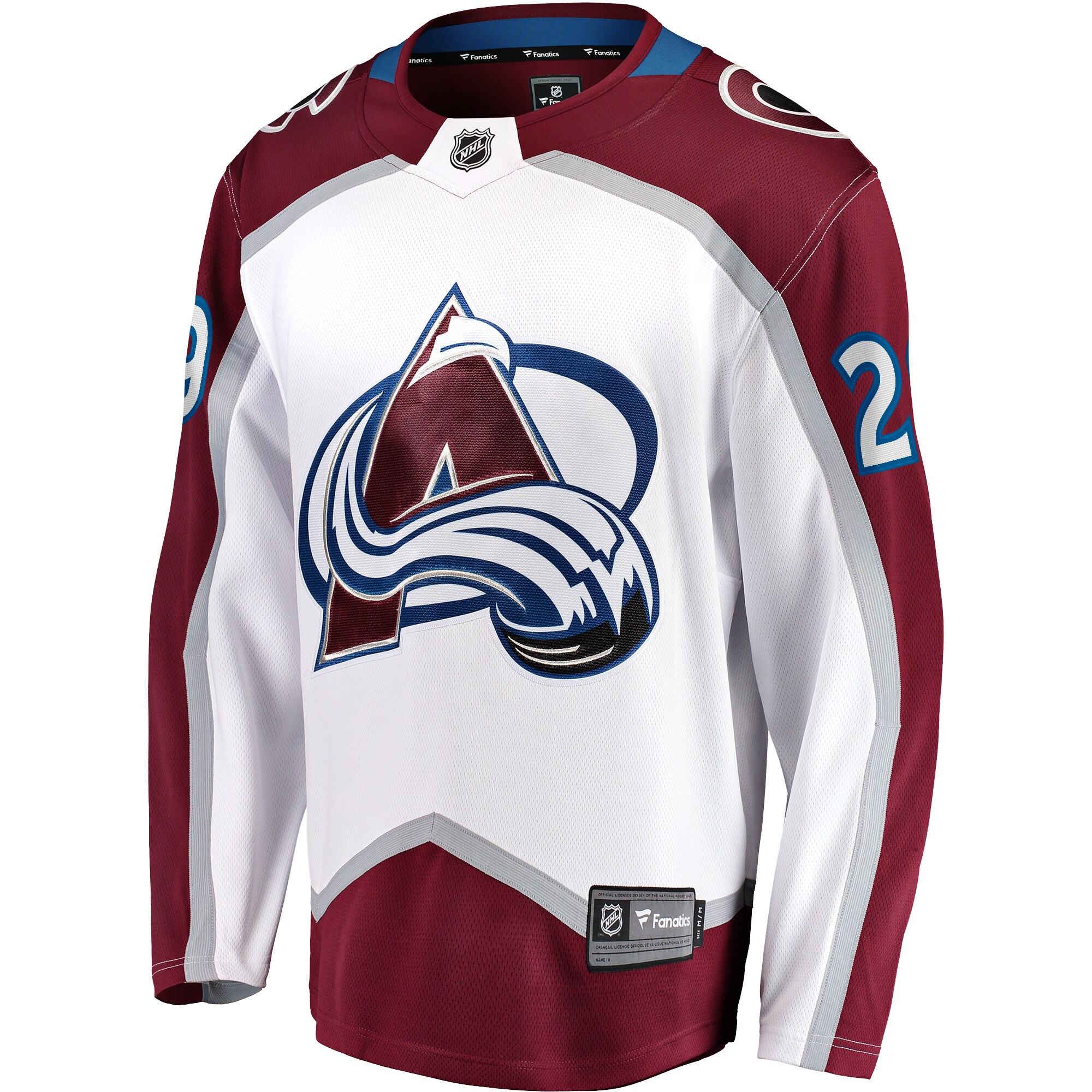 Nathan MacKinnon Colorado Avalanche Fanatics Away Premier Breakaway   Jersey – White