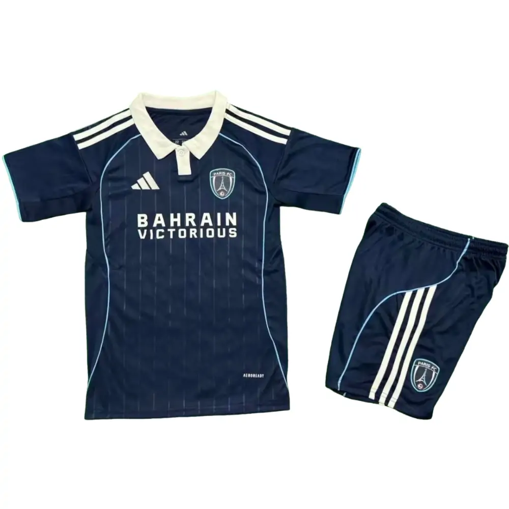 2025-26 Paris FC Home Kit - Short Sleeve Children's suit Fans Edition