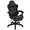 Magshion Rolling Gaming Chair, Adjustable Faux Leather Computer Seat with Lumbar Support for Adults Teens Desk Chair, White