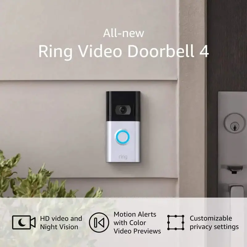 1080p HD Wi-Fi Video Doorbell – Supports Wired and Wireless Installation. Night Vision. Two-Way Audio