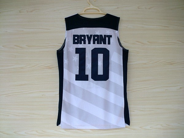 2012 American Dream Team No. 10 Kobe Bryant White Embroidered Jersey