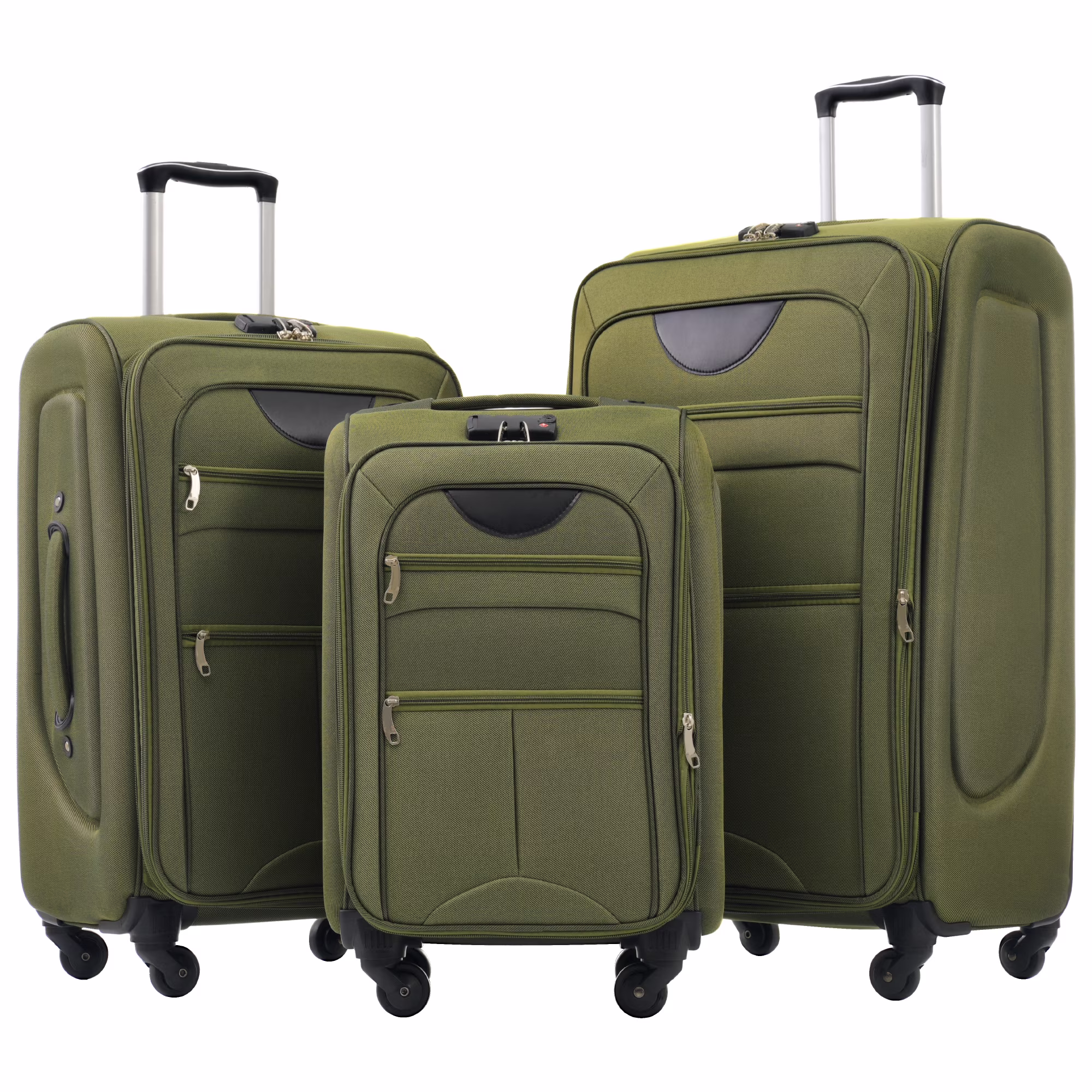 EUROCO 3 Piece Softside Luggage Set,Expandable Suitcase Set with TSA Lock and Spinner Wheels,Lightweight Suitcase for Men Women(20