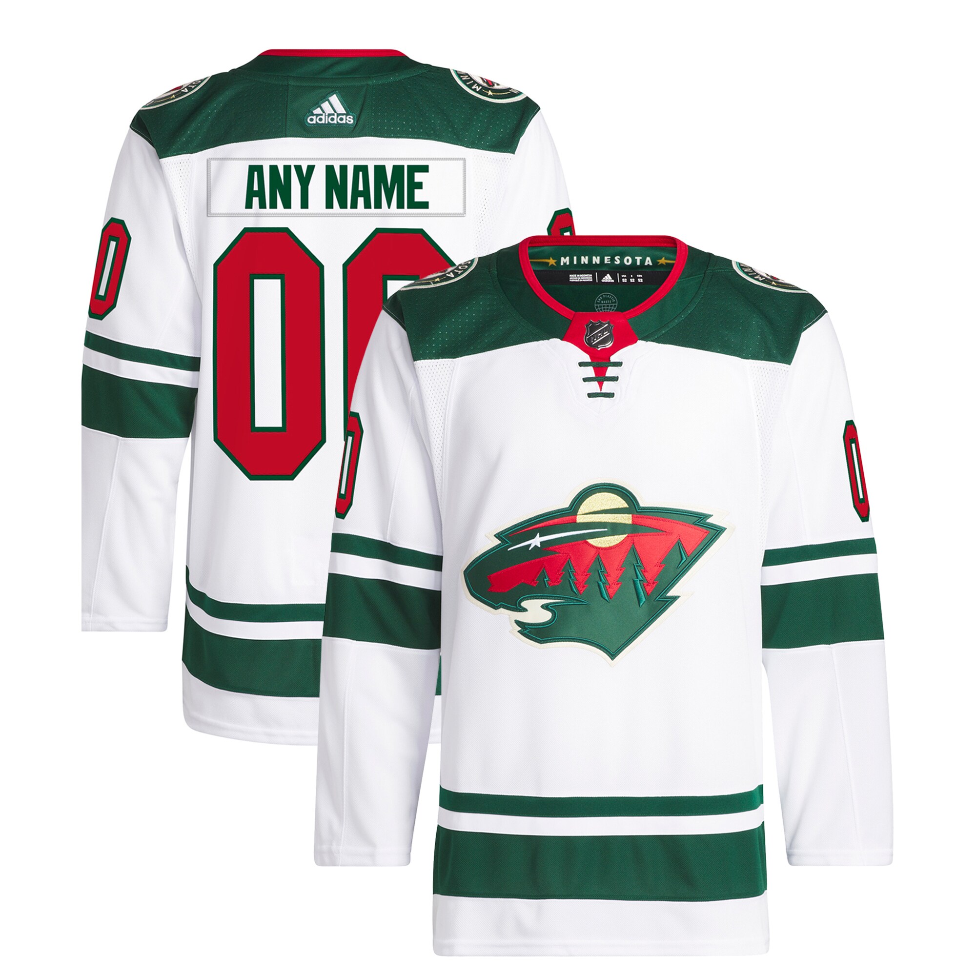Minnesota Wild   Away  Primegreen  Custom Jersey – White