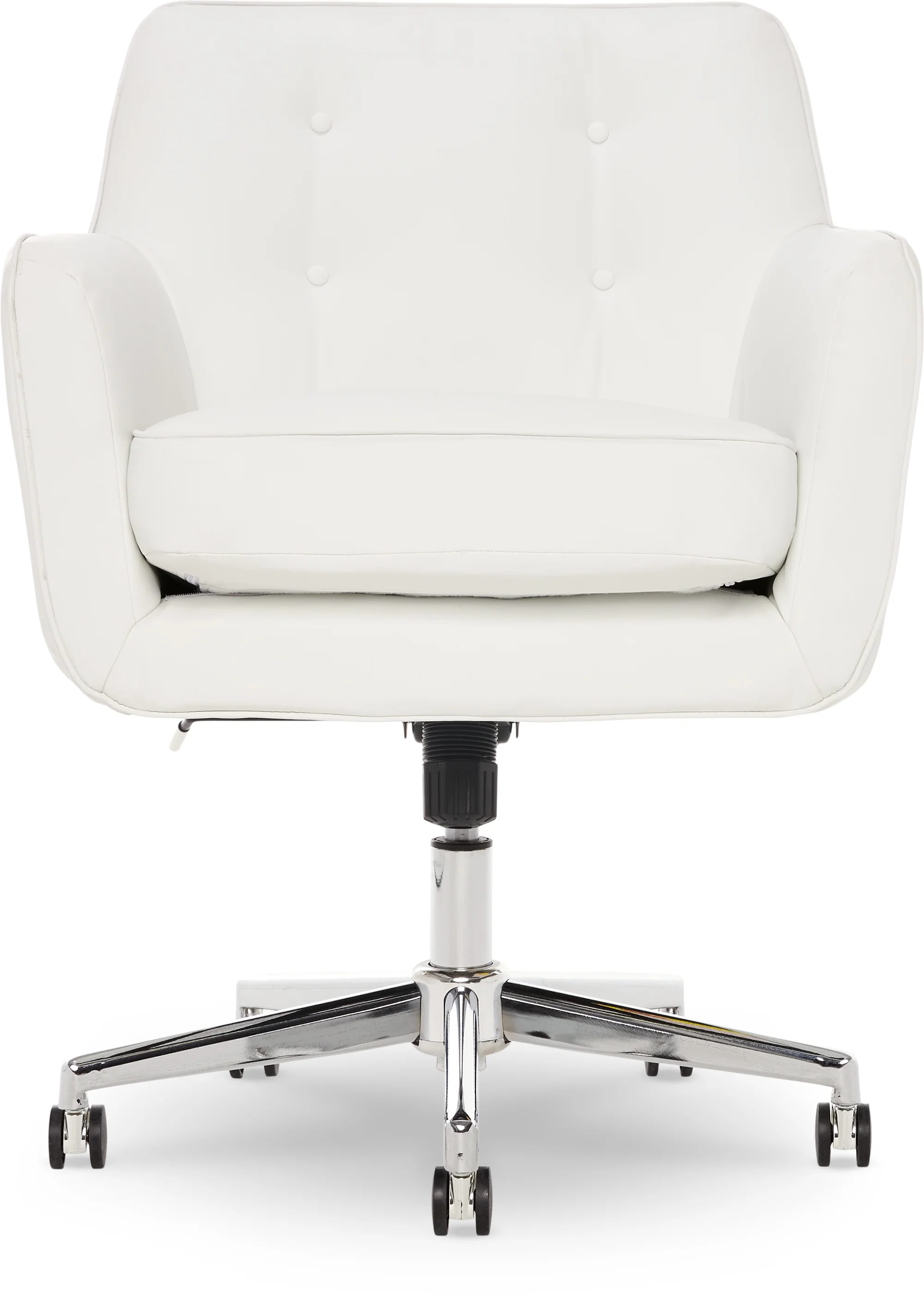 Serta Ashland Office Desk Chair, Button Tufted Mid-Back, Memory Foam Cushion, Chrome Swivel Base, Charcoal