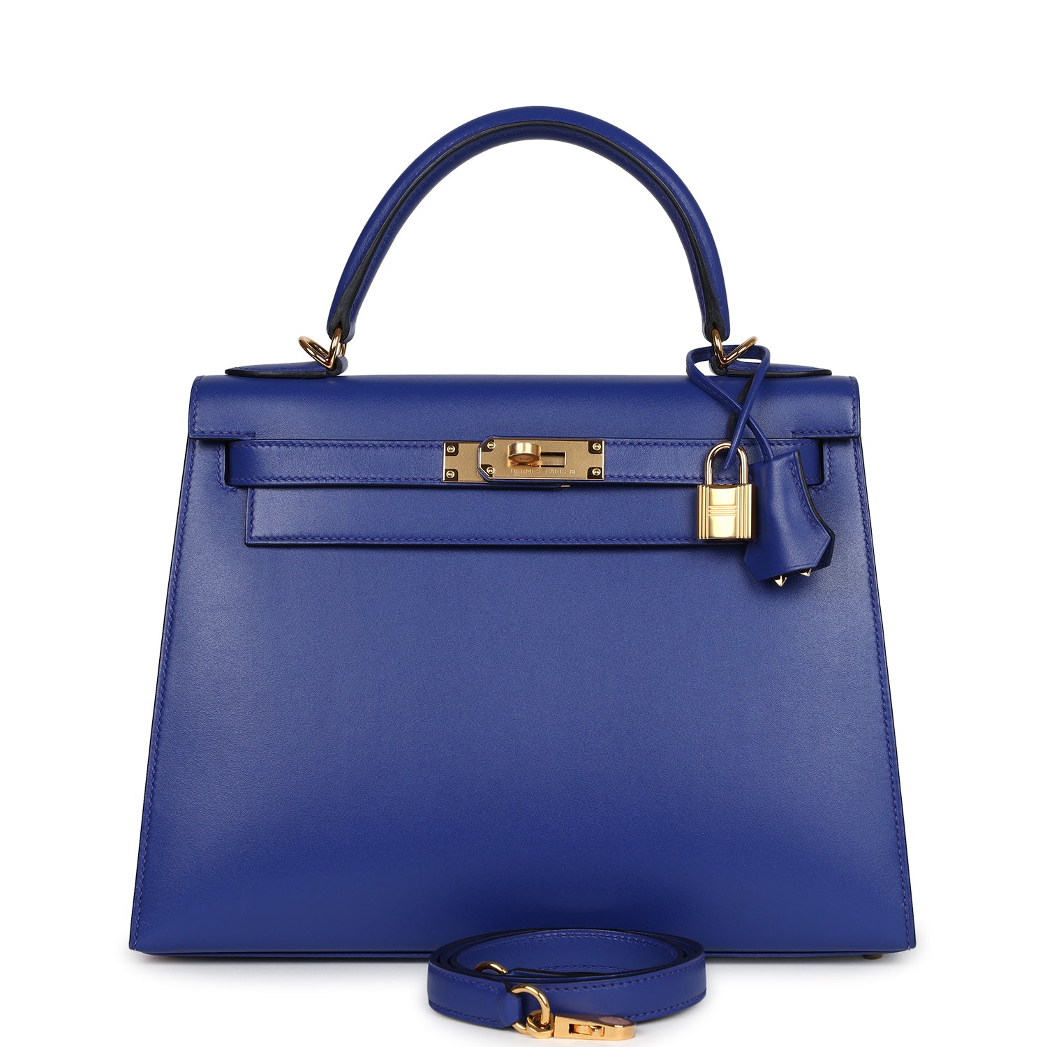 Kelly Sellier 28 Bleu Electric Tadelakt Gold Hardware