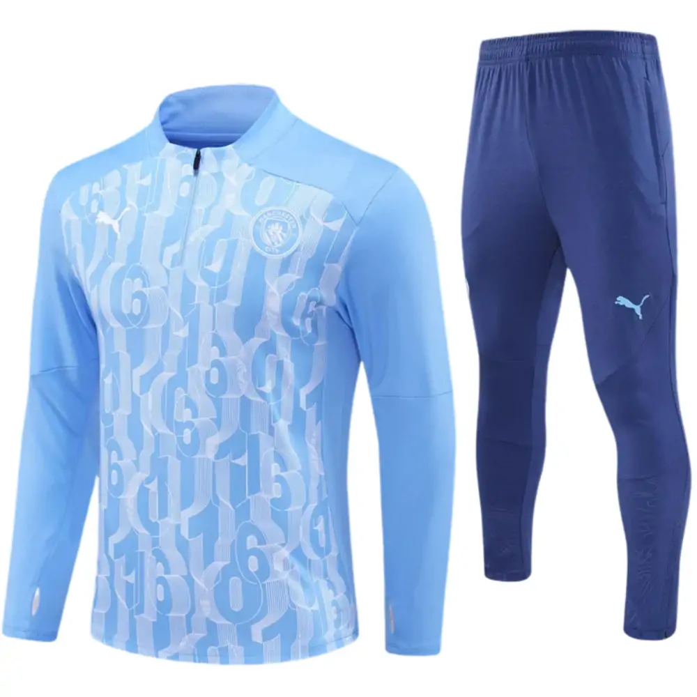 2024-25 New Season Manchester City Light Blue [Camouflage] Children's Training Suit
