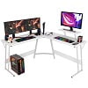 YRLLENSDAN  L Shaped Computer Desk, Corner Desk Gaming Table Computer Desk L Shaped Desks Gaming Desks with Large Desktop for Home Office, Black