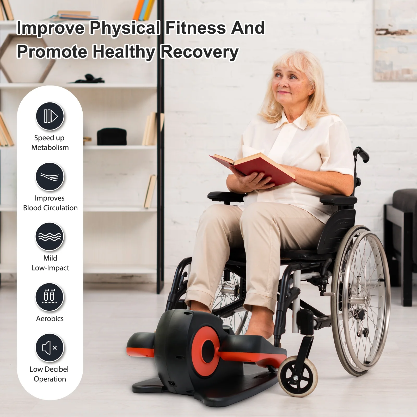 CATGOOD Under Desk Elliptical, Electric Seated Foot & Leg Pedal Exerciser While Sitting for Seniors