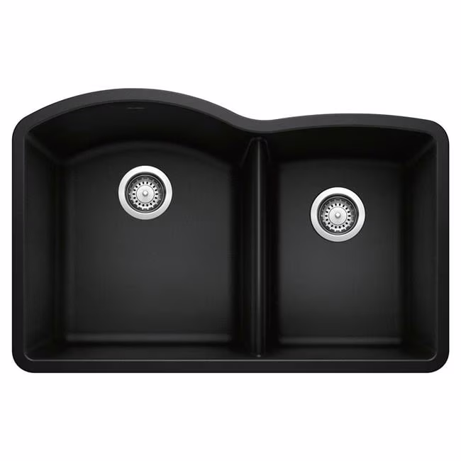 Blanco DIAMOND 1-3/4 Bowl SILGRANIT Sink Metallic Gray