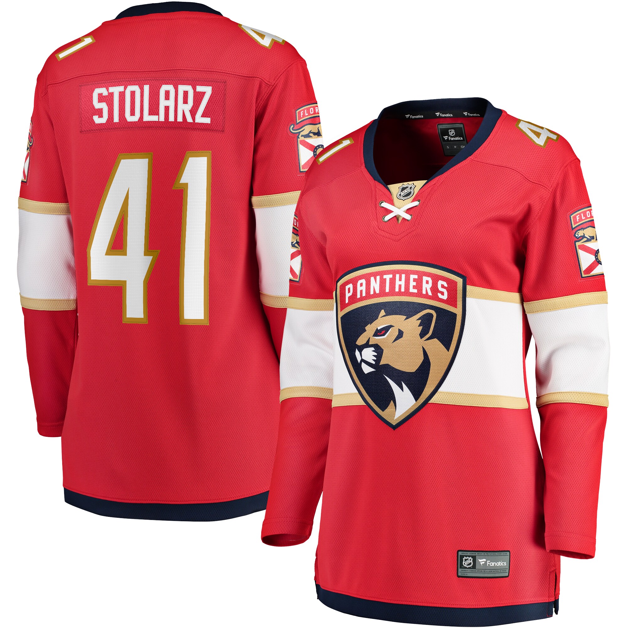 Anthony Stolarz Florida Panthers Fanatics Women’s Home Breakaway   Jersey – Red