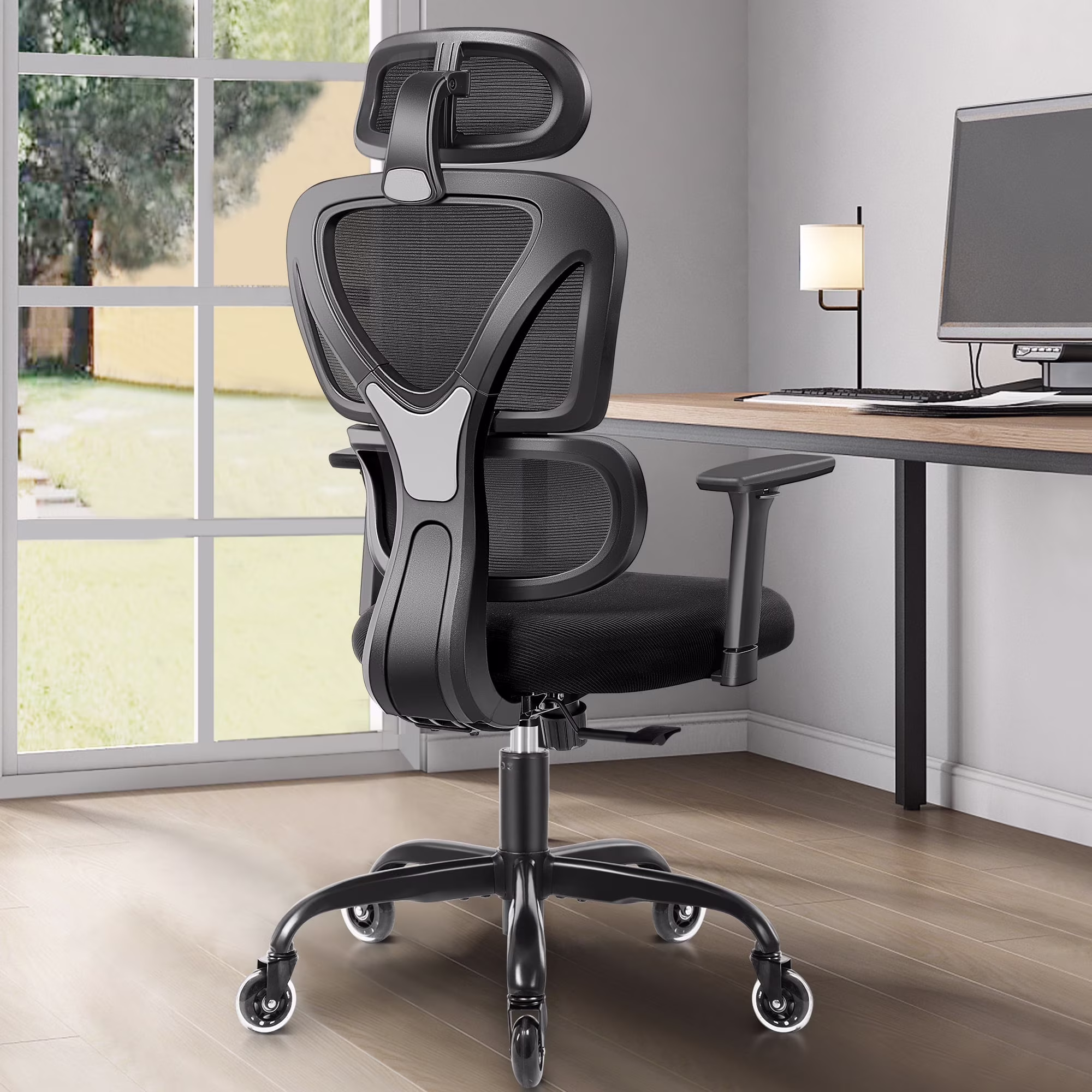 COOLHUT Ergonomic Office Chair, High Back Adjustable Computer Desk Chair with Lumbar Support, 500lb, Black