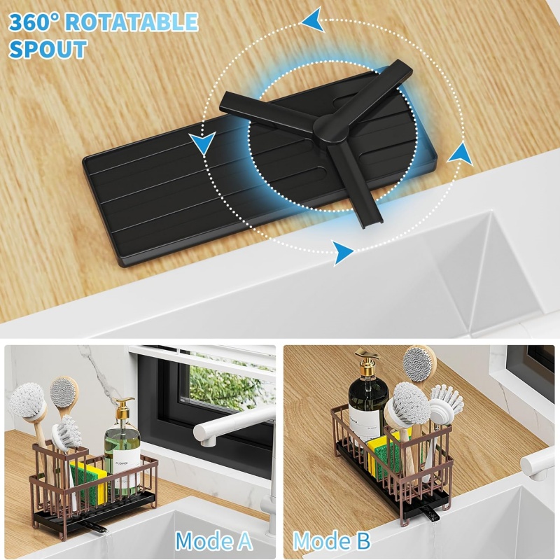 SINKLY Brown Sponge Holder for Kitchen Sink