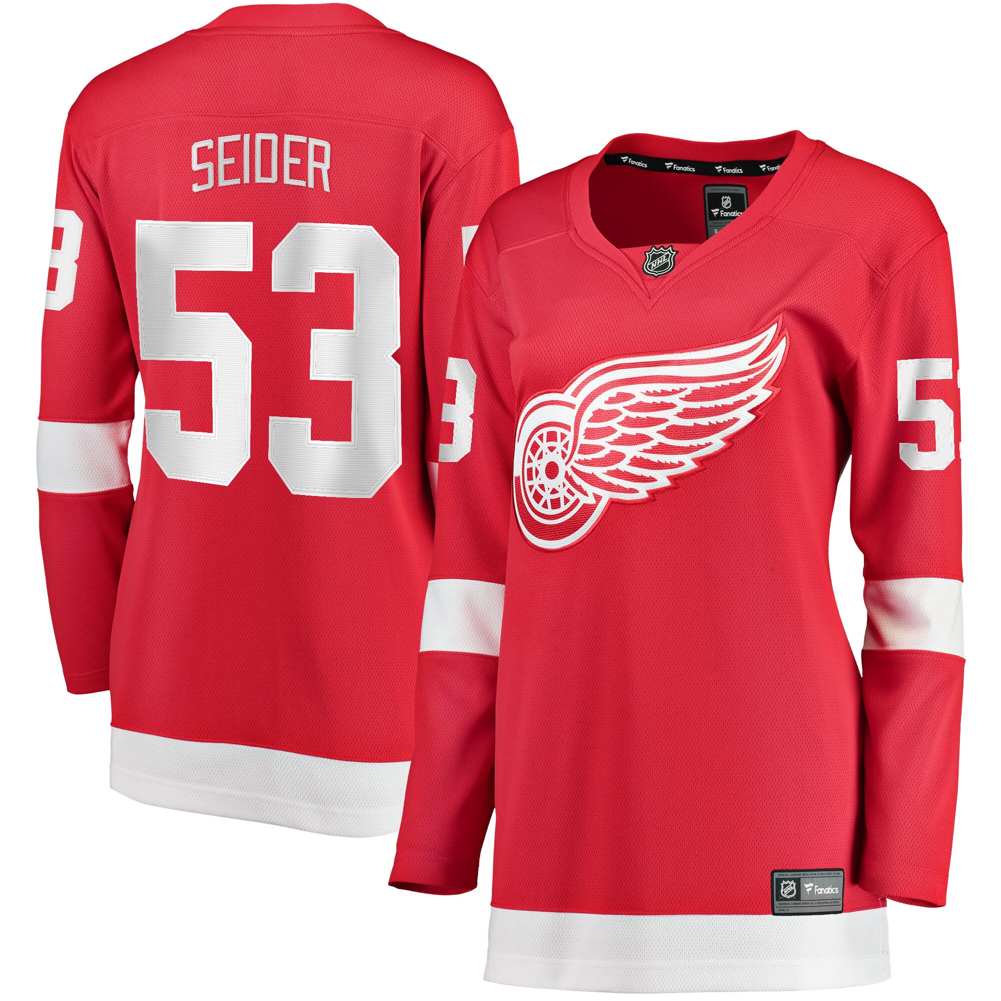 Moritz Seider Detroit Red Wings Fanatics Women’s Home Breakaway   Jersey – Red