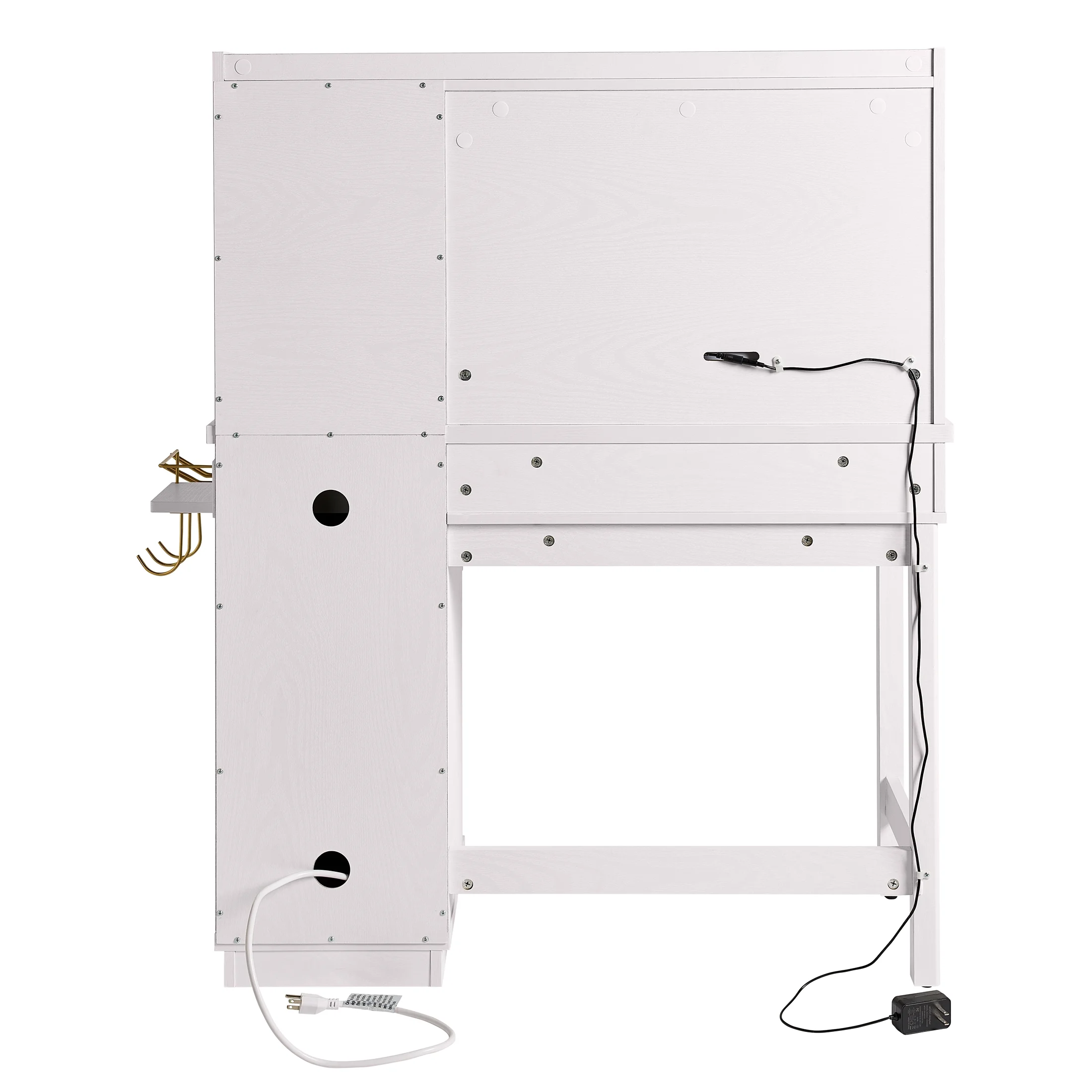 Better Homes & Gardens Lillian Vanity Desk with LED Lighted Mirror, White Finish