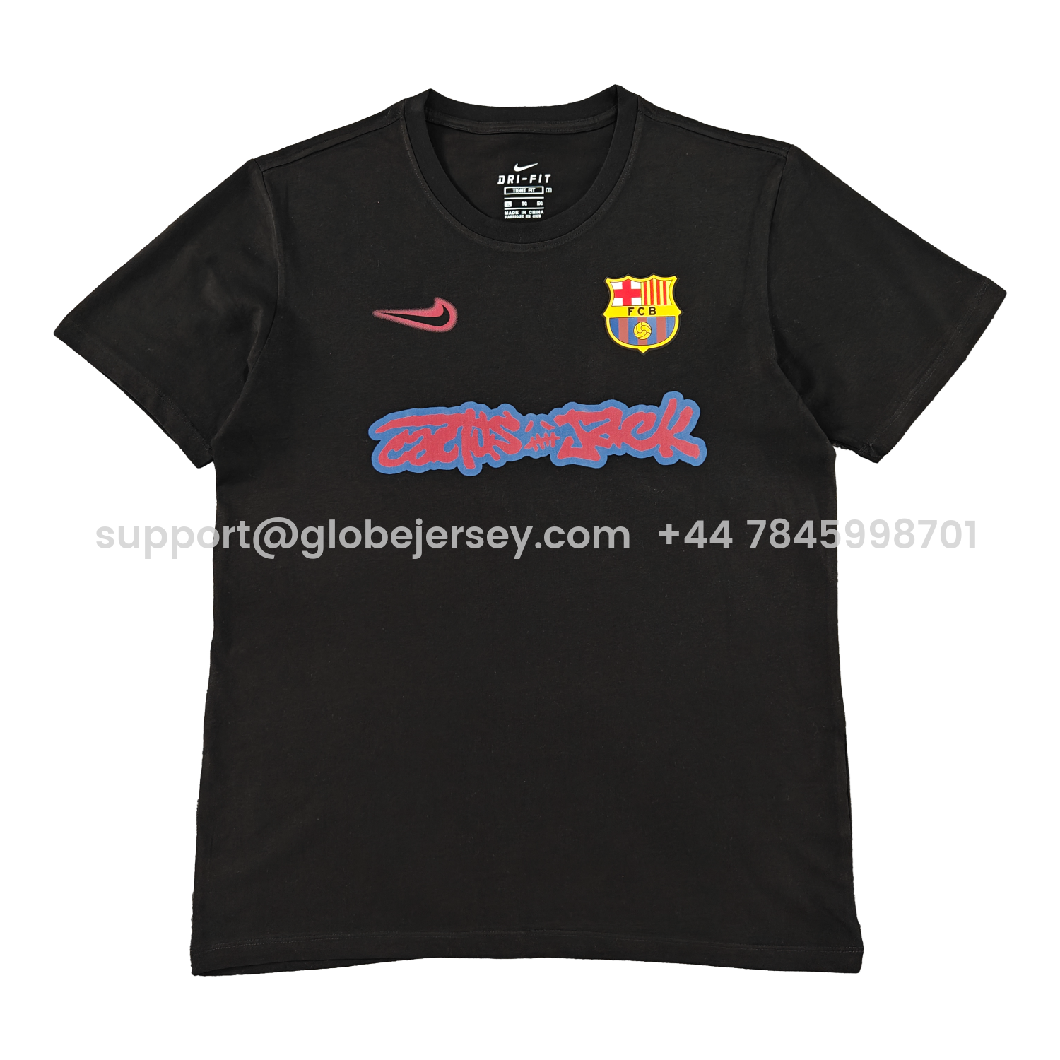 Barcelona x Travis Scott 25-26 Black T-shirt with Red ICON