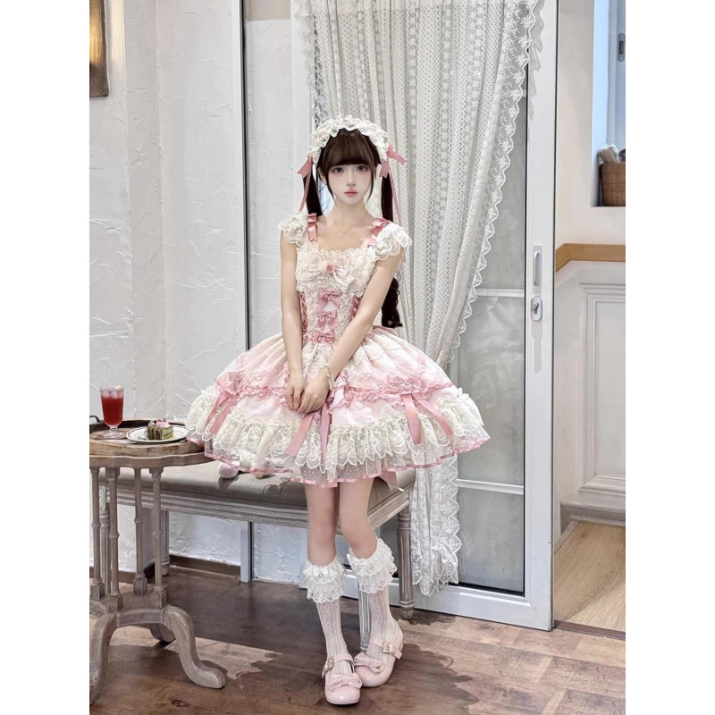 Lolita Dress Teens Pink Cute Summer Sleeveless