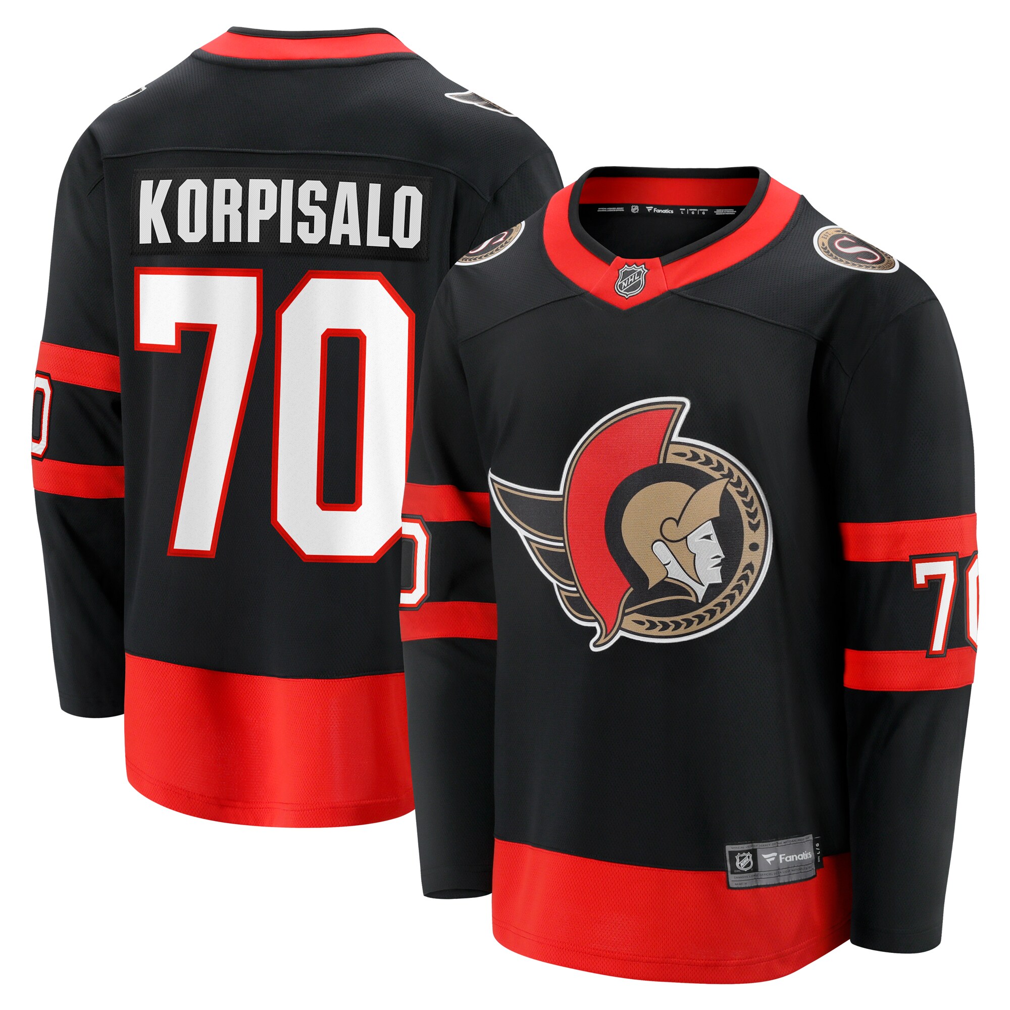 Joonas Korpisalo Ottawa Senators Fanatics Home Breakaway Jersey – Black