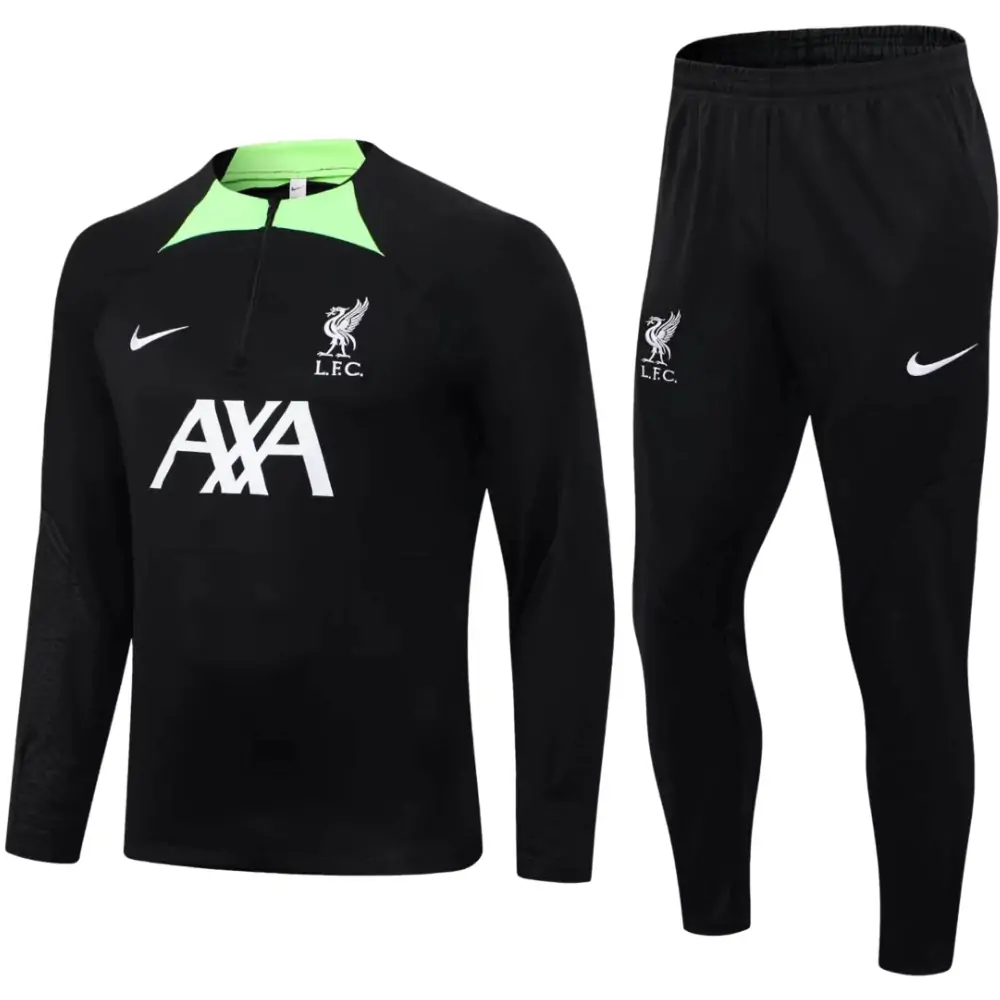 2023/2024 Liverpool Half-Pull Training Suit Black Jersey 1:1 Thai Quality Set