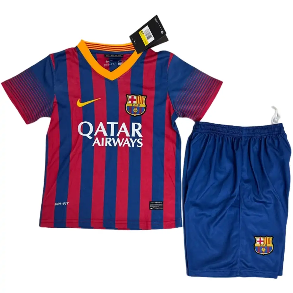 2013-14 Barcelona Home Retro Children's Jersey Set - Fans Edition